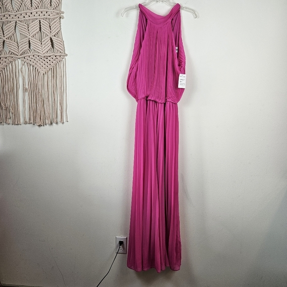 Megan La Women's Pink / Purple Wild Orchid Pleat Jumpsuit - Pink Large NWOT - Picture 4 of 9